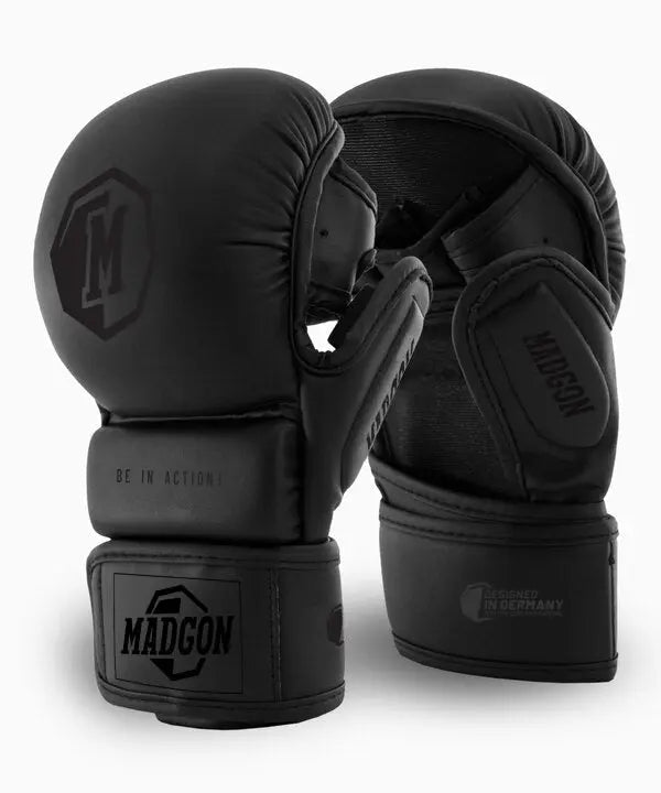 MMA Sparring Handschuhe mattschwarz MADGON