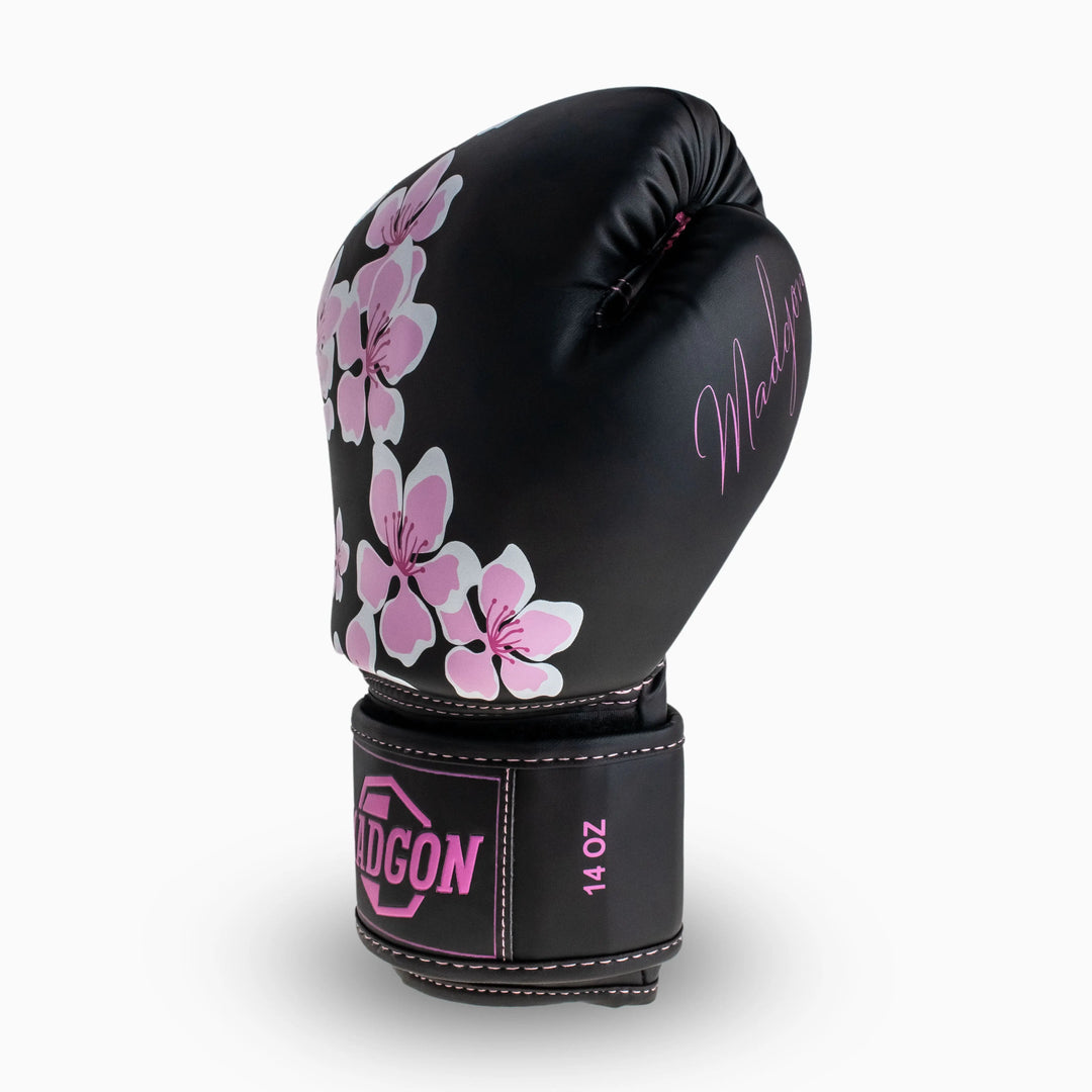 MADGON Premium Boxhandschuhe blossom, Männer und Frauen Kickboxhandschuhe für Kampfsport, MMA, Sparring, Muay Thai und Boxen 10 12 14 16 oz
