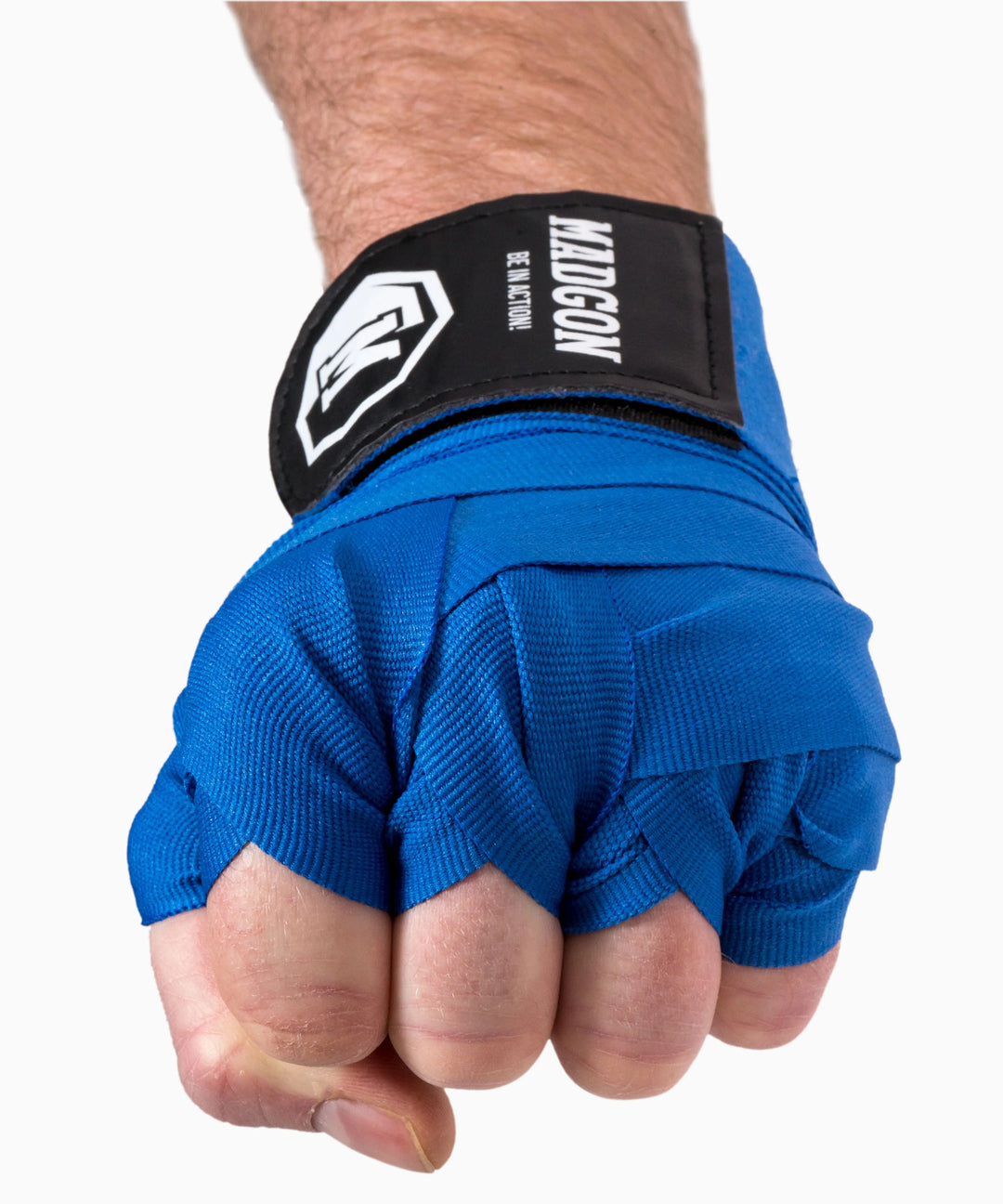 MADGON Boxbandagen blau in 3m 3,8m 4,5m für Männer und Frauen - Bandagen Boxen für Kickboxen, MMA, Boxer & Sparring mit Beutel