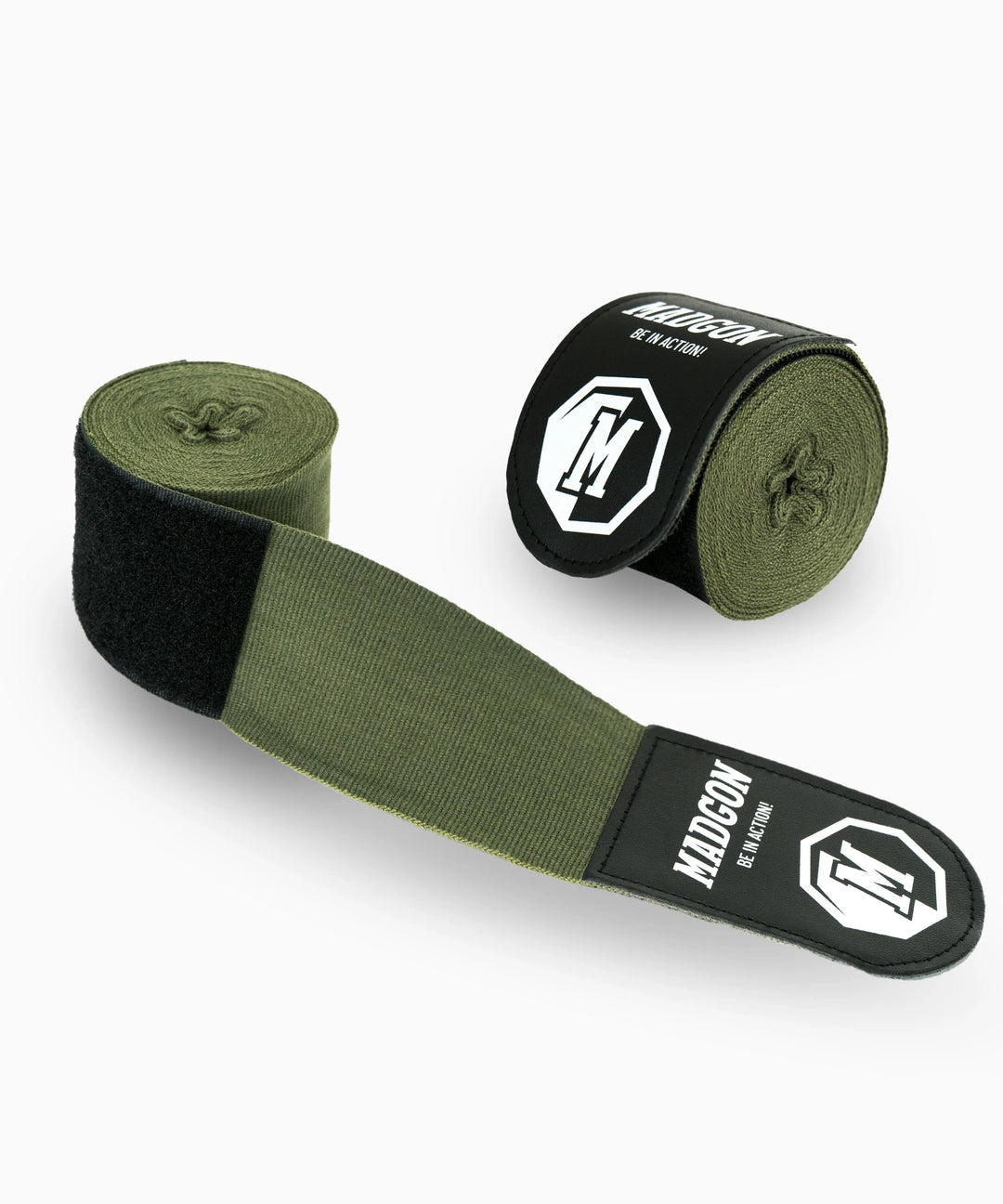 MADGON Boxbandagen olive in 3m 3,8m 4,5m für Männer und Frauen - Bandagen Boxen für Kickboxen, MMA, Boxer & Sparring mit Beutel