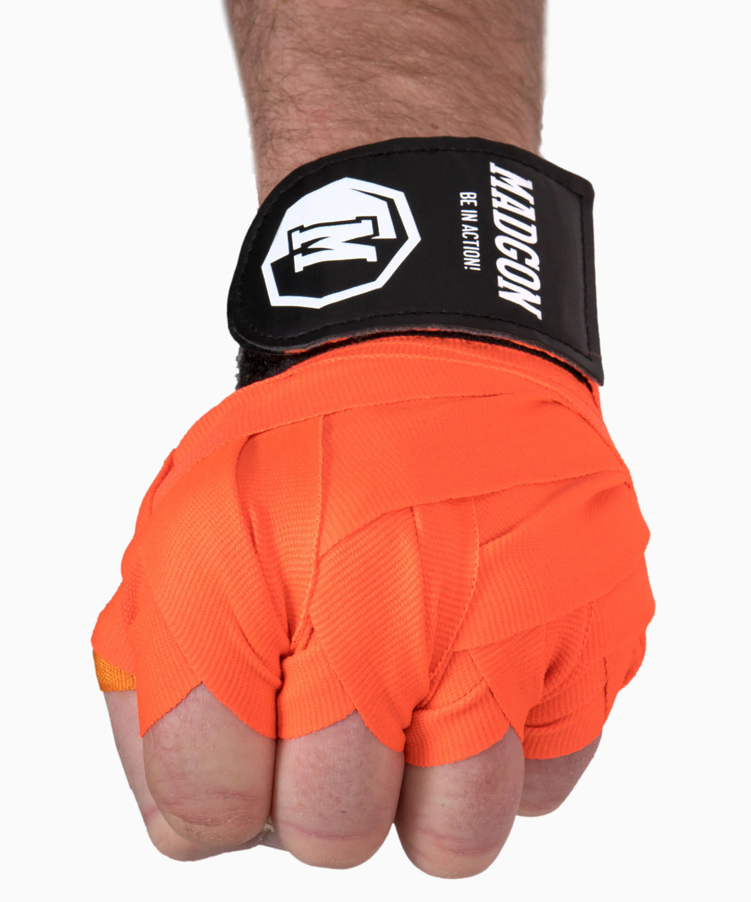 MADGON Boxbandagen orange in 3m 3,8m 4,5m für Männer und Frauen - Bandagen Boxen für Kickboxen, MMA, Boxer & Sparring mit Beutel