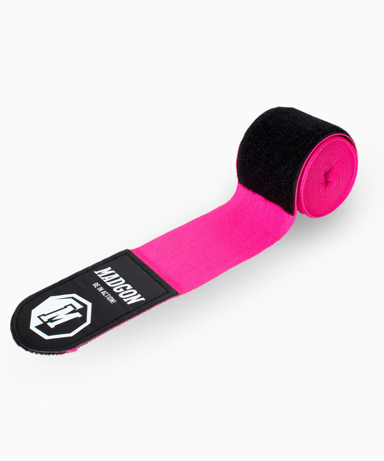 MADGON Boxbandagen pink in 3m 3,8m 4,5m für Männer und Frauen - Bandagen Boxen für Kickboxen, MMA, Boxer & Sparring mit Beutel