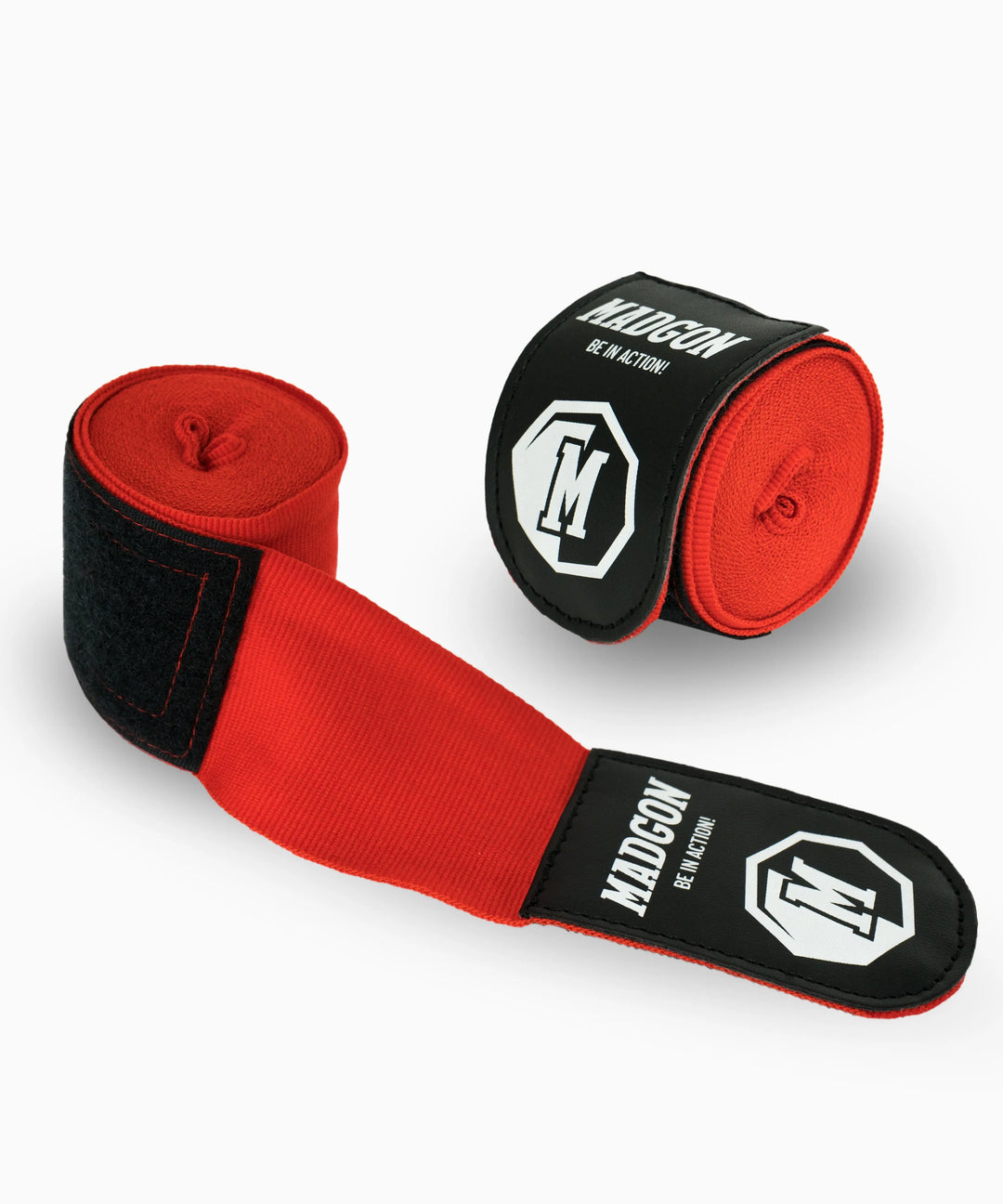 MADGON Boxbandagen rot in 3m 3,8m 4,5m für Männer und Frauen - Bandagen Boxen für Kickboxen, MMA, Boxer & Sparring mit Beutel