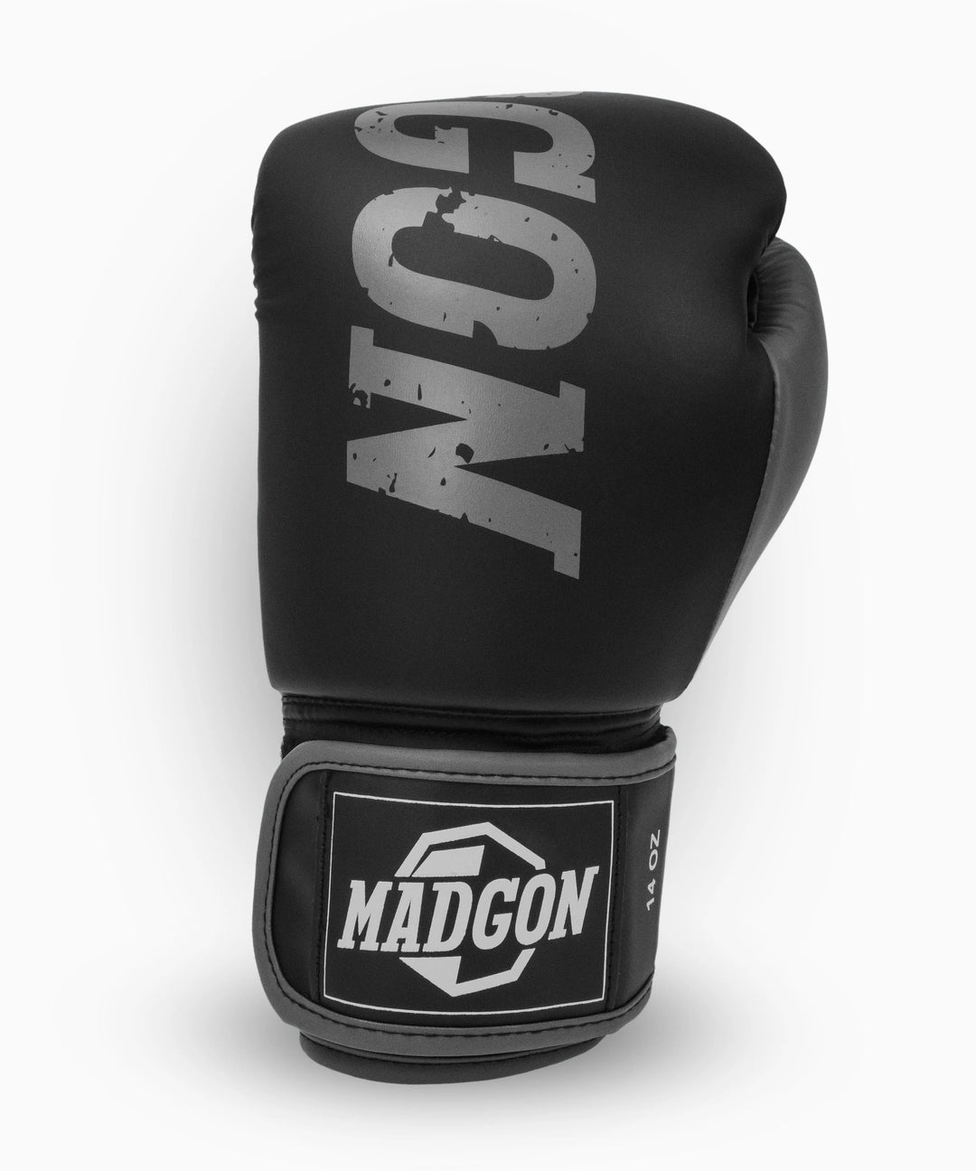 MADGON Premium Boxhandschuhe grau, Männer und Frauen Kickboxhandschuhe für Kampfsport, MMA, Sparring, Muay Thai und Boxen 10 12 14 16 oz